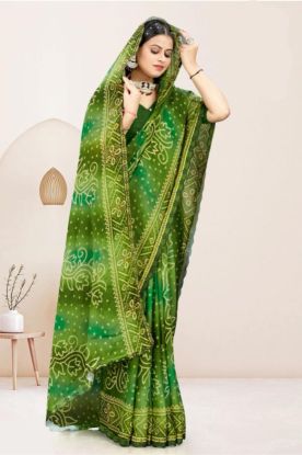 Bandhani printed chiffon saree(RB textile) 6658745101243