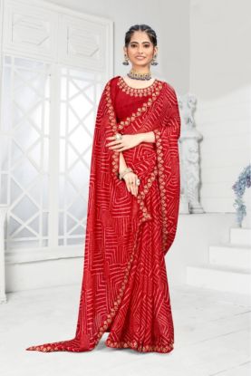 Rajrani Red Saree(RB textile) 6658745101248