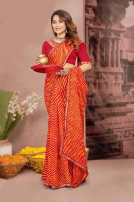 Kesariya Leheriya Festive Saree(RB textile) 6658745101252