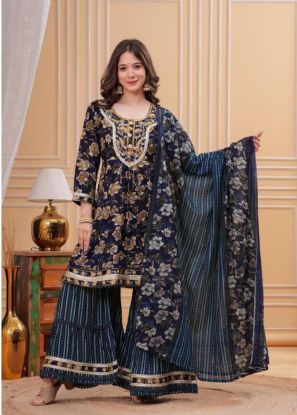 Floral print kurti with sharara(RB textile)