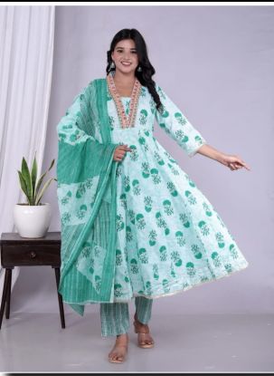 Floral print anarkali kurta set(RB textile )