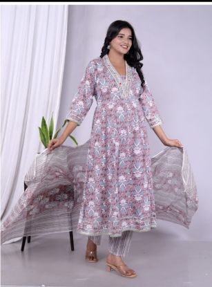 Floral print anarkali kurta set (RB textile )