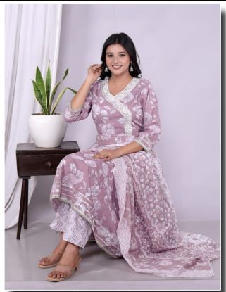 Floral print anarkali kurta set(RB textile )