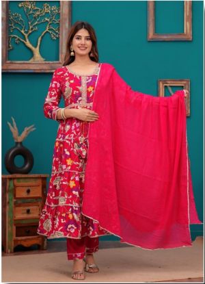 Floral print anarkali kurta set(RB textile )