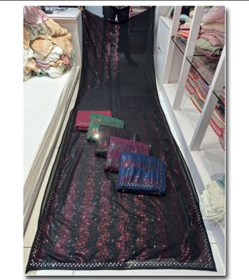 Georgette glitter work saree (RB textile )