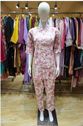  Blush Petal Printed Co-Ord Set(RB textile)